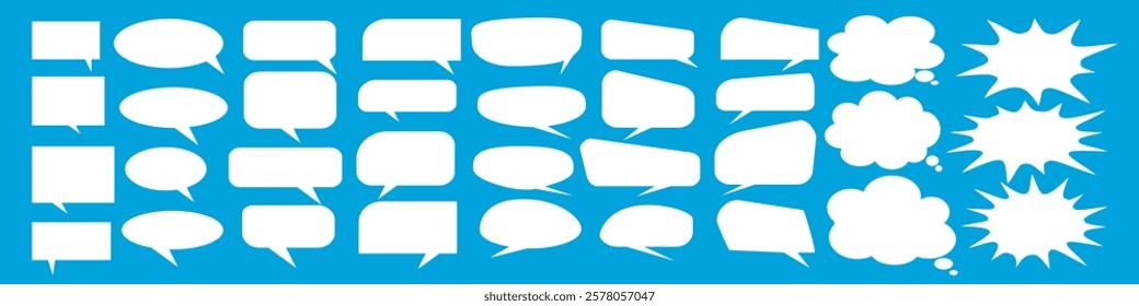 Message comments chat box. Collection of speech bubbles, text boxes and conversation chats in comics. Vektor set of speech bubbles.