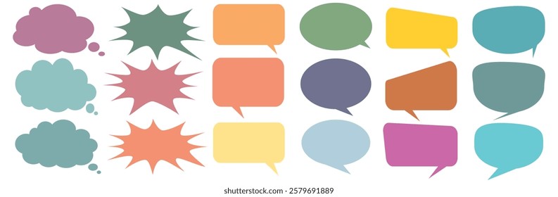 Message comments chat box. Collection of speech bubbles, text boxes and conversation chats in comics. Vektor set of speech bubbles.