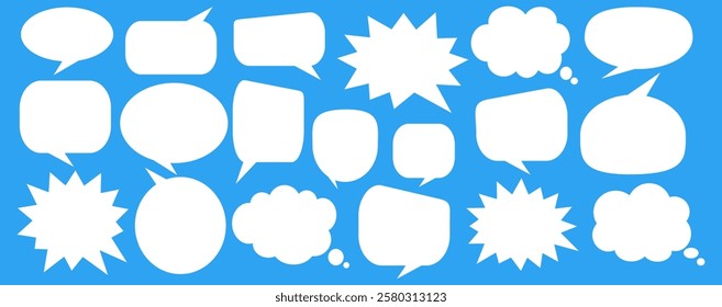Message comments chat box. Collection of speech bubbles, text boxes and conversation chats in comics. Vektor set of speech bubbles.