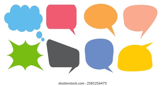 Message comments chat box. Collection of speech bubbles, text boxes and conversation chats in comics. Vektor set of speech bubbles.