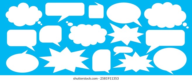 Message comments chat box. Collection of speech bubbles, text boxes and conversation chats in comics. Vektor set of speech bubbles.