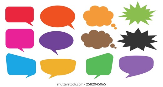 Message comments chat box. Collection of speech bubbles, text boxes and conversation chats in comics. Vektor set of speech bubbles.