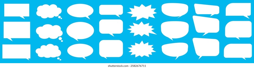 Message comments chat box. Collection of speech bubbles, text boxes and conversation chats in comics. Vektor set of speech bubbles.