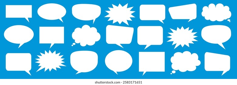 Message comments chat box. Collection of speech bubbles, text boxes and conversation chats in comics. Vektor set of speech bubbles.