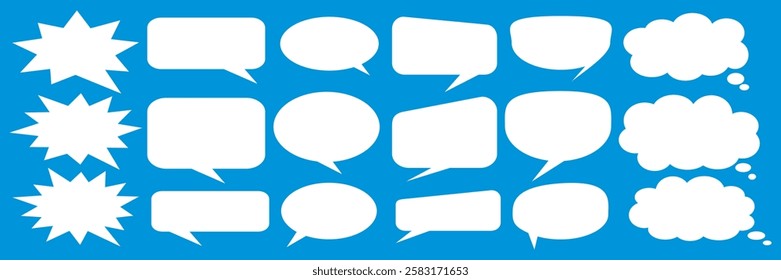 Message comments chat box. Collection of speech bubbles, text boxes and conversation chats in comics. Vektor set of speech bubbles.