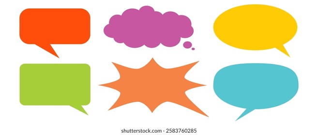 Message comments chat box. Collection of speech bubbles, text boxes and conversation chats in comics. Vektor set of speech bubbles.