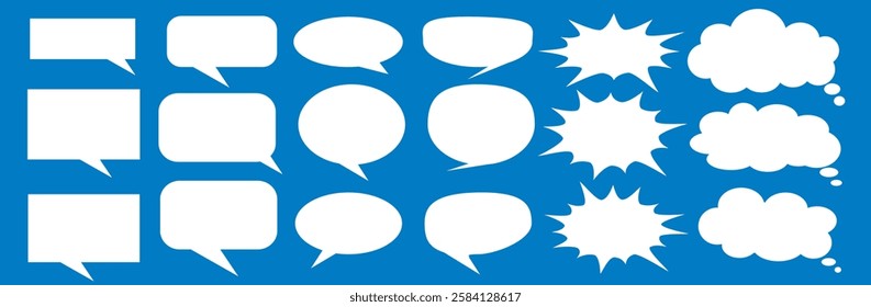 Message comments chat box. Collection of speech bubbles, text boxes and conversation chats in comics. Vektor set of speech bubbles.