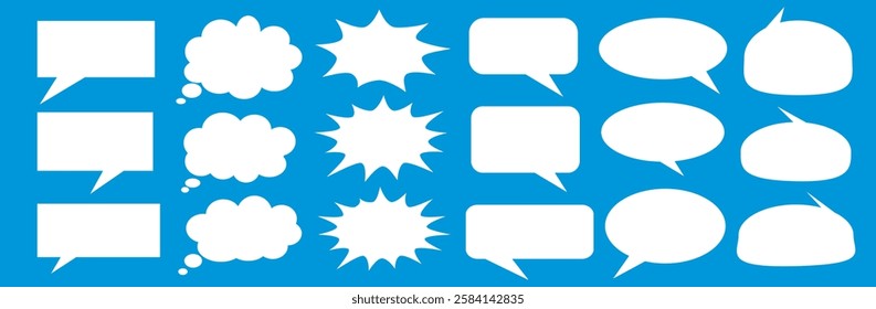 Message comments chat box. Collection of speech bubbles, text boxes and conversation chats in comics. Vektor set of speech bubbles.