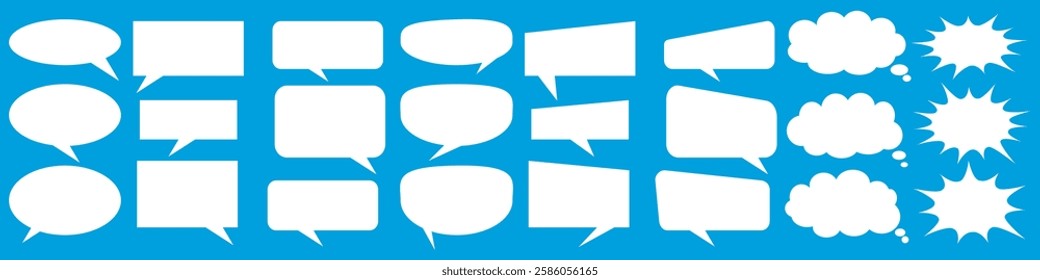Message comments chat box. Collection of speech bubbles, text boxes and conversation chats in comics. Vektor set of speech bubbles.