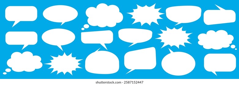 Message comments chat box. Collection of speech bubbles, text boxes and conversation chats in comics. Vektor set of speech bubbles.