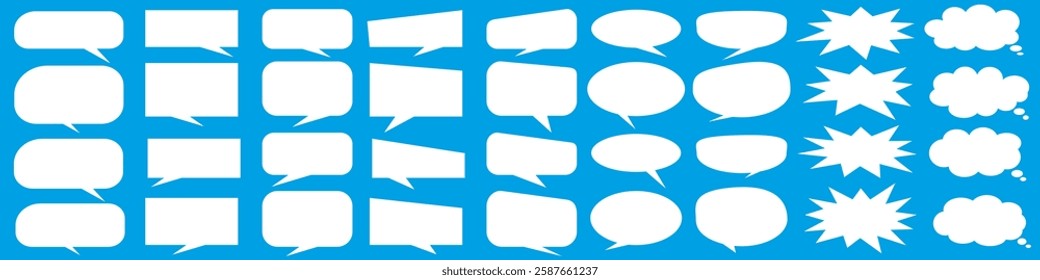 Message comments chat box. Collection of speech bubbles, text boxes and conversation chats in comics. Vektor set of speech bubbles.