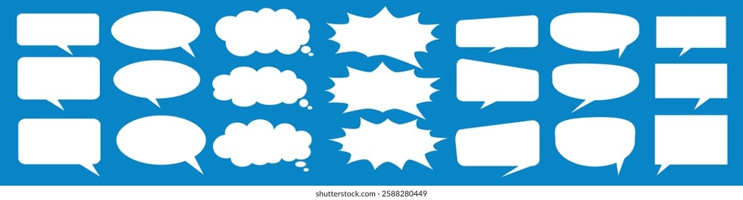 Message comments chat box. Collection of speech bubbles, text boxes and conversation chats in comics. Vektor set of speech bubbles.