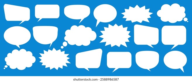 Message comments chat box. Collection of speech bubbles, text boxes and conversation chats in comics. Vektor set of speech bubbles.