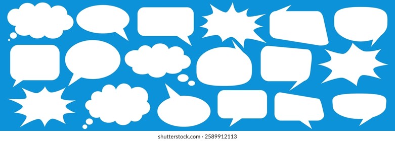 Message comments chat box. Collection of speech bubbles, text boxes and conversation chats in comics. Vektor set of speech bubbles.