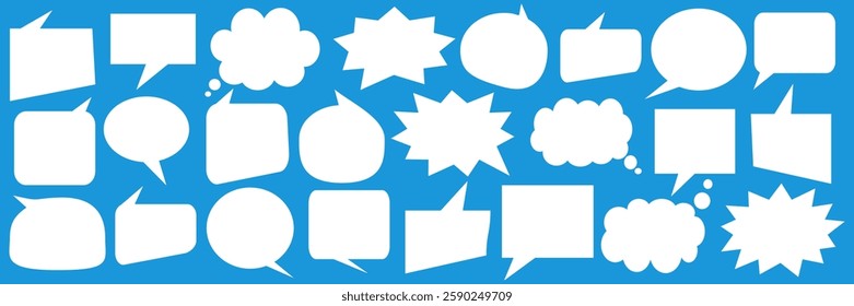 Message comments chat box. Collection of speech bubbles, text boxes and conversation chats in comics. Vektor set of speech bubbles