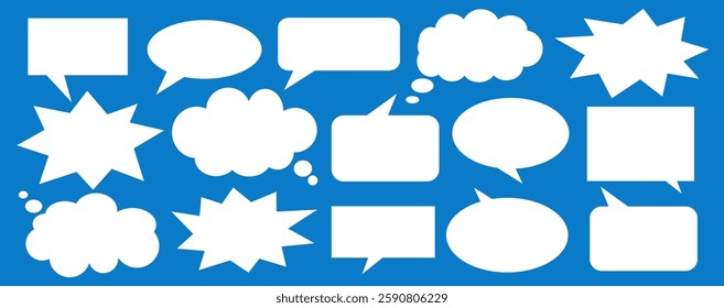 Message comments chat box. Collection of speech bubbles, text boxes and conversation chats in comics. Vektor set of speech bubbles