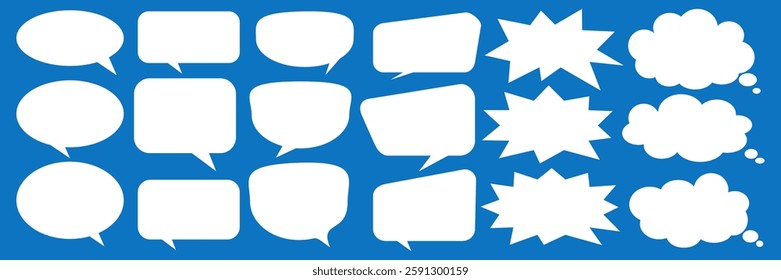 Message comments chat box. Collection of speech bubbles, text boxes and conversation chats in comics. Vektor set of speech bubbles