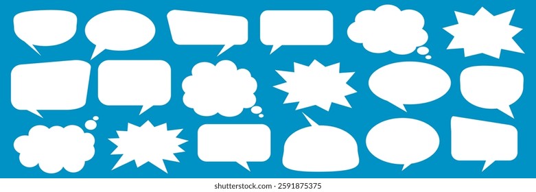 Message comments chat box. Collection of speech bubbles, text boxes and conversation chats in comics. Vektor set of speech bubbles