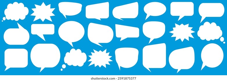 Message comments chat box. Collection of speech bubbles, text boxes and conversation chats in comics. Vektor set of speech bubbles