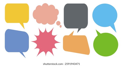 Message comments chat box. Collection of speech bubbles, text boxes and conversation chats in comics. Vektor set of speech bubbles