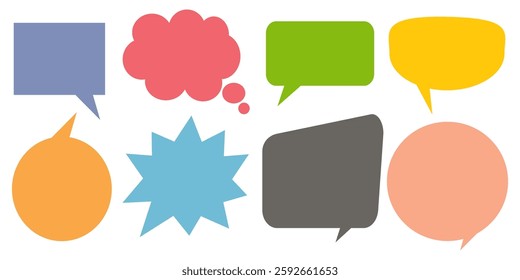 Message comments chat box. Collection of speech bubbles, text boxes and conversation chats in comics. Vektor set of speech bubbles