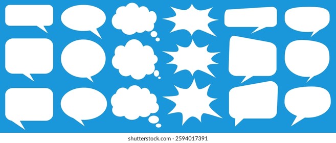 Message comments chat box. Collection of speech bubbles, text boxes and conversation chats in comics. Vektor set of speech bubbles.