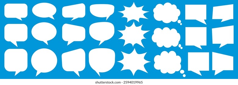 Message comments chat box. Collection of speech bubbles, text boxes and conversation chats in comics. Vektor set of speech bubbles.