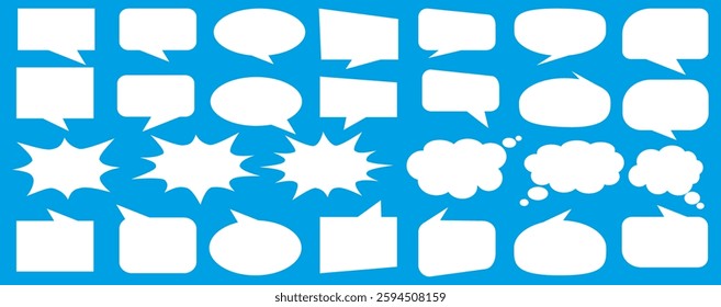 Message comments chat box. Collection of speech bubbles, text boxes and conversation chats in comics. Vektor set of speech bubbles