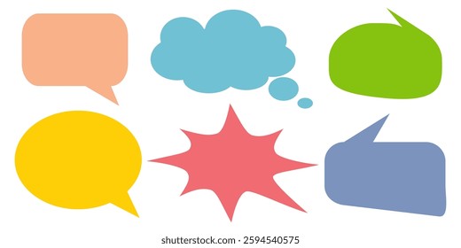 Message comments chat box. Collection of speech bubbles, text boxes and conversation chats in comics. Vektor set of speech bubbles