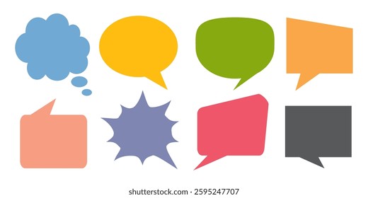 Message comments chat box. Collection of speech bubbles, text boxes and conversation chats in comics. Vektor set of speech bubbles
