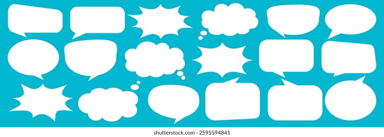 Message comments chat box. Collection of speech bubbles, text boxes and conversation chats in comics. Vektor set of speech bubbles