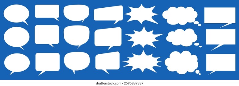 Message comments chat box. Collection of speech bubbles, text boxes and conversation chats in comics. Vektor set of speech bubbles.