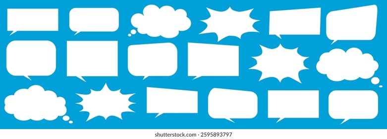 Message comments chat box. Collection of speech bubbles, text boxes and conversation chats in comics. Vektor set of speech bubbles.