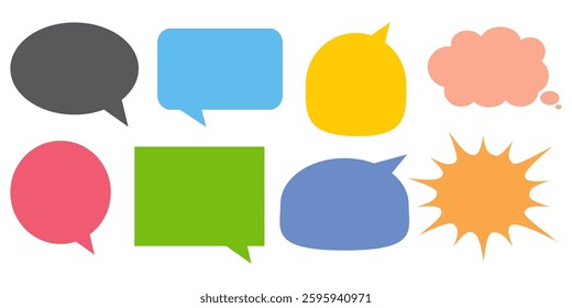 Message comments chat box. Collection of speech bubbles, text boxes and conversation chats in comics. Vektor set of speech bubbles.