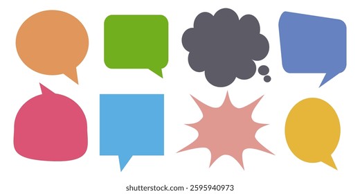 Message comments chat box. Collection of speech bubbles, text boxes and conversation chats in comics. Vektor set of speech bubbles.