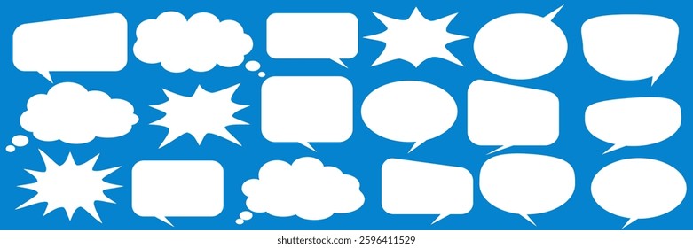 Message comments chat box. Collection of speech bubbles, text boxes and conversation chats in comics. Vektor set of speech bubbles.