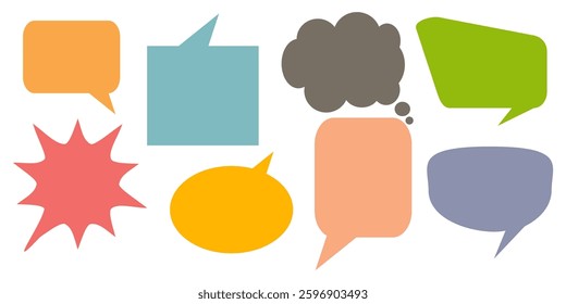 Message comments chat box. Collection of speech bubbles, text boxes and conversation chats in comics. Vektor set of speech bubbles