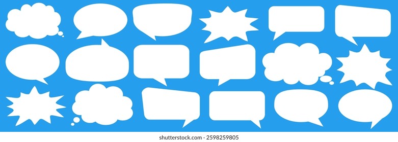 Message comments chat box. Collection of speech bubbles, text boxes and conversation chats in comics. Vektor set of speech bubbles.