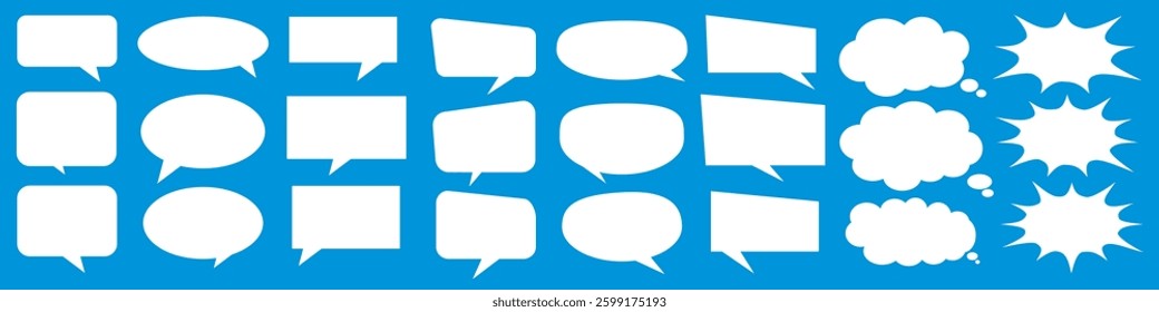 Message comments chat box. Collection of speech bubbles, text boxes and conversation chats in comics. Vektor set of speech bubbles.