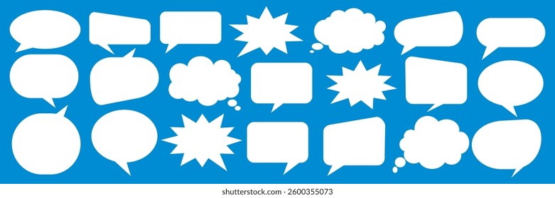 Message comments chat box. Collection of speech bubbles, text boxes and conversation chats in comics. Vektor set of speech bubbles.
