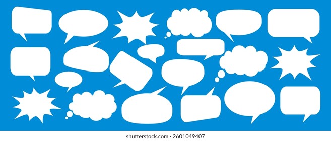 Message comments chat box. Collection of speech bubbles, text boxes and conversation chats in comics. Vektor set of speech bubbles.
