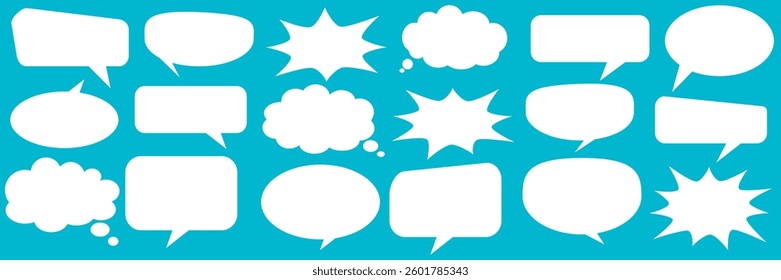 Message comments chat box. Collection of speech bubbles, text boxes and conversation chats in comics. Vektor set of speech bubbles.