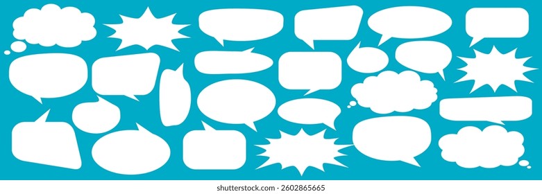 Message comments chat box. Collection of speech bubbles, text boxes and conversation chats in comics. Vektor set of speech bubbles.
