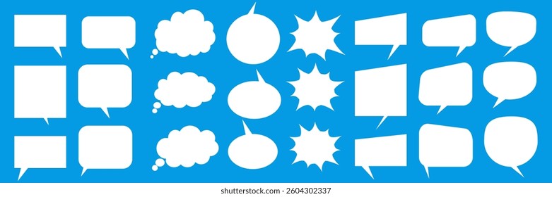 Message comments chat box. Collection of speech bubbles, text boxes and conversation chats in comics. Vektor set of speech bubbles.