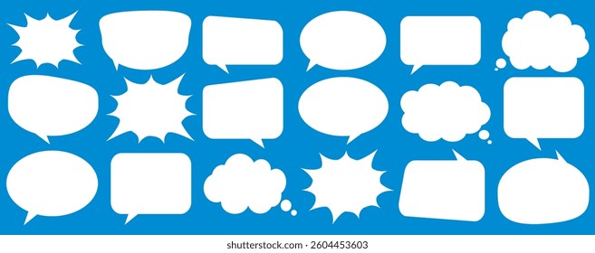 Message comments chat box. Collection of speech bubbles, text boxes and conversation chats in comics. Vektor set of speech bubbles.