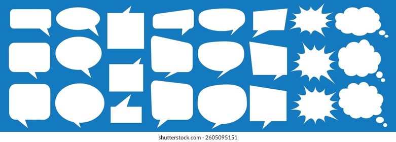 Message comments chat box. Collection of speech bubbles, text boxes and conversation chats in comics. Vektor set of speech bubbles.