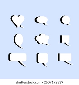Message comments chat box. Collection of speech bubbles, text boxes and conversation chats in comics appropriate for advertisement purpose as materials. Vector set of speech bubbles. 