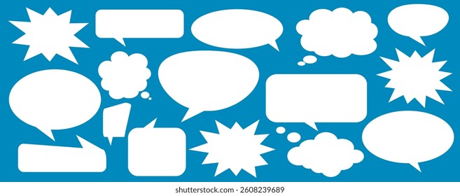 Message comments chat box. Collection of speech bubbles, text boxes and conversation chats in comics. Vektor set of speech bubbles.