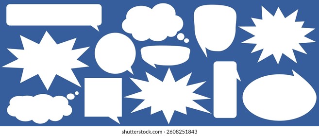 Message comments chat box. Collection of speech bubbles, text boxes and conversation chats in comics. Vektor set of speech bubbles.
