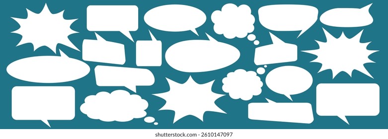 Message comments chat box. Collection of speech bubbles, text boxes and conversation chats in comics. Vektor set of speech bubbles.